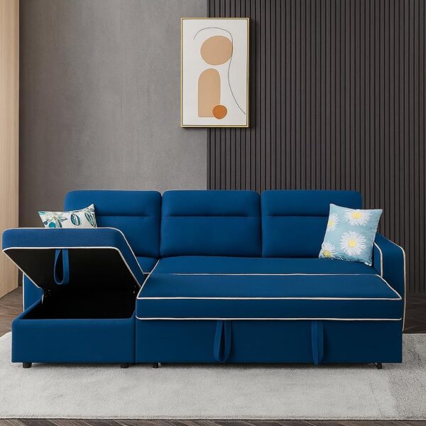 Comfy Couch “Haven” Convertible L-Shaped Sofa with Hidden Storage