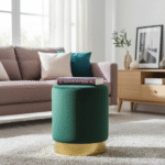 Velvet Round Pouf