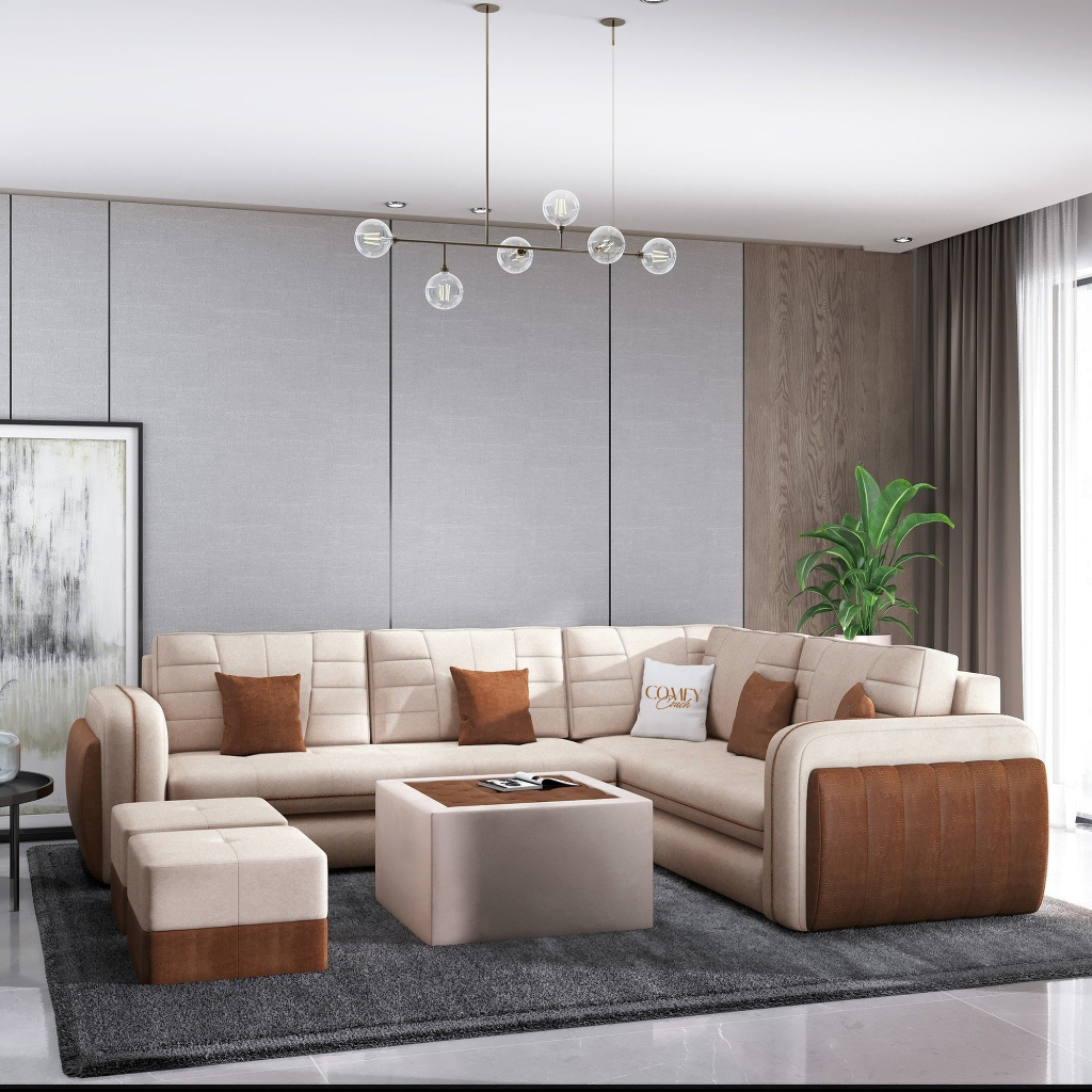 Comfy Couch Eldora L-Shape 8-Seater Fabric Sofa