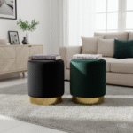 Velvet Round Pouf